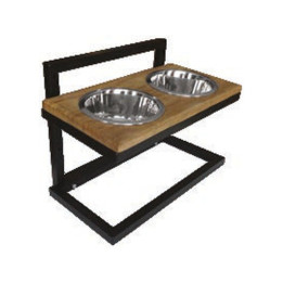 Porte-gamelles en bois sur pied