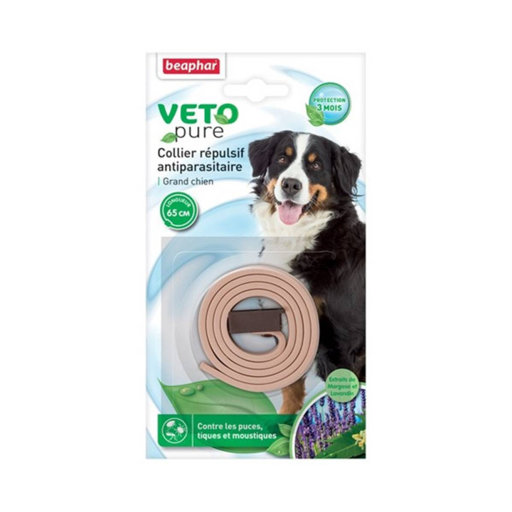 Collier répulsif antiparasitaire grand chien 65 cm