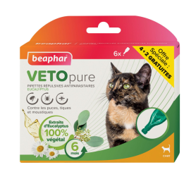 Pipettes répulsives VETOpure chat : 6 x 1 ml