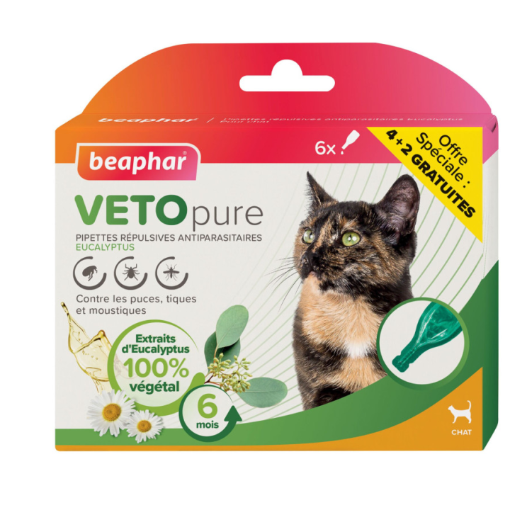 Pipettes répulsives VETOpure chat : 6 x 1 ml