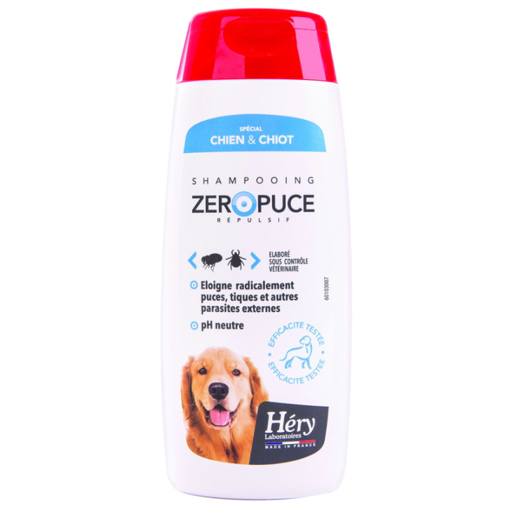 Shampooing répulsif zéro puce chien/chiot : 200ml