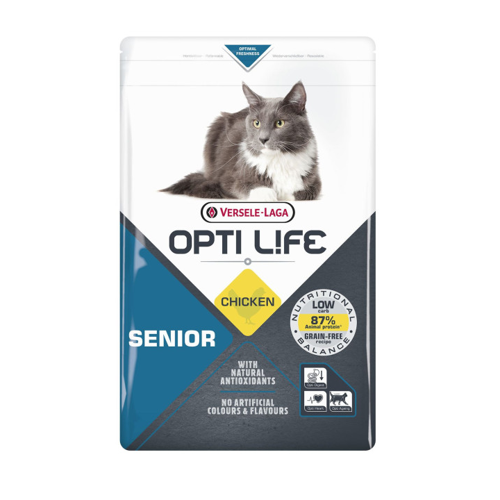 Croquettes Opti Life Chat Senior poulet : 2.5 kg