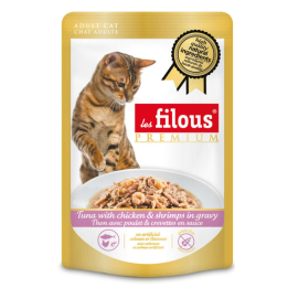 Sachet fraicheur thon avec poulet et crevettes en sauce : 80 g : 24 pièces