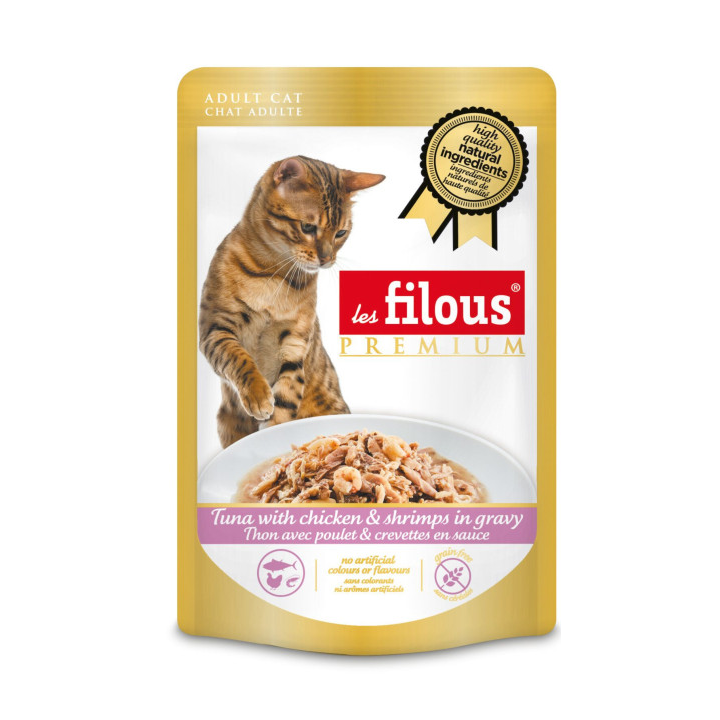 Sachet fraicheur thon avec poulet et crevettes en sauce : 80 g : 24 pièces
