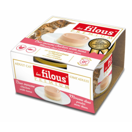 Mousse duo Poulet avec Thon : 85 gr : 12 pièces