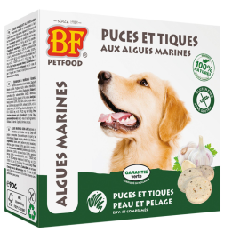 Friandises "puces et tiques" aux algues marines Biofood : 55 comprimés