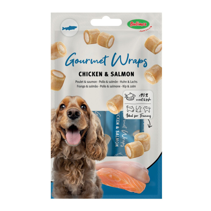 Gourmet Wraps chien poulet saumon : 3 pièces