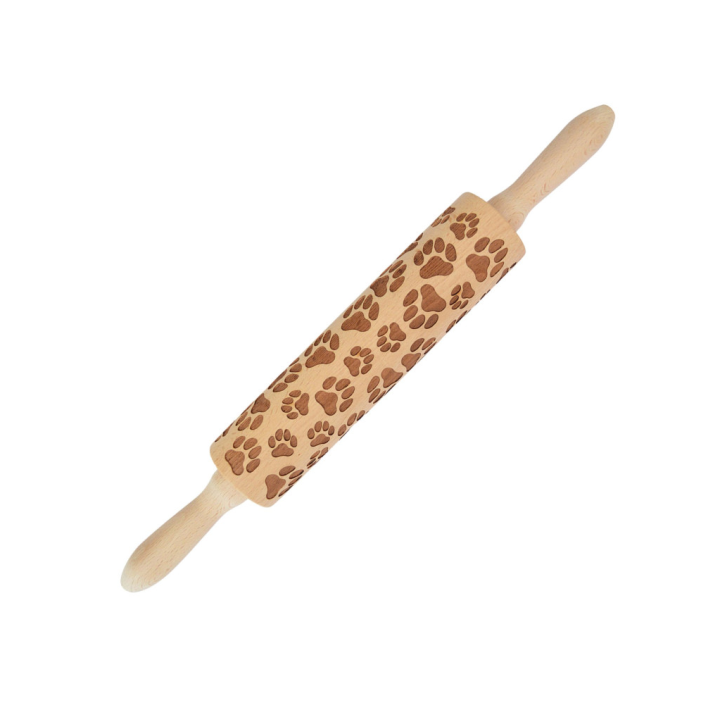 Rouleau bois empreinte pattes