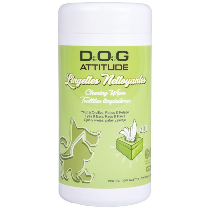 Lingettes nettoyantes chien et chat x100